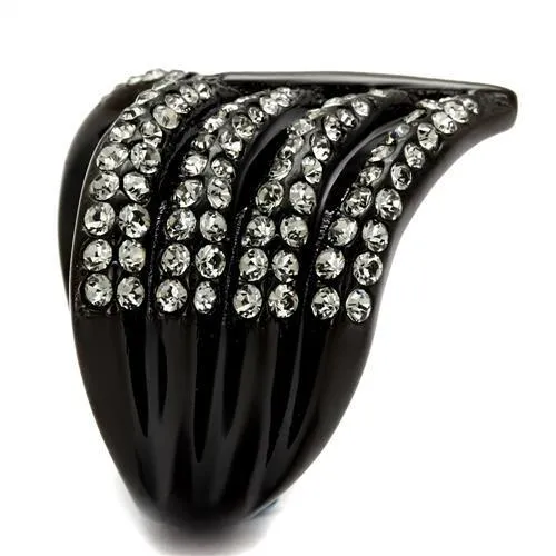 Ring Top GRD Crystal Black Diamond TK2097 for Women Style Stainless