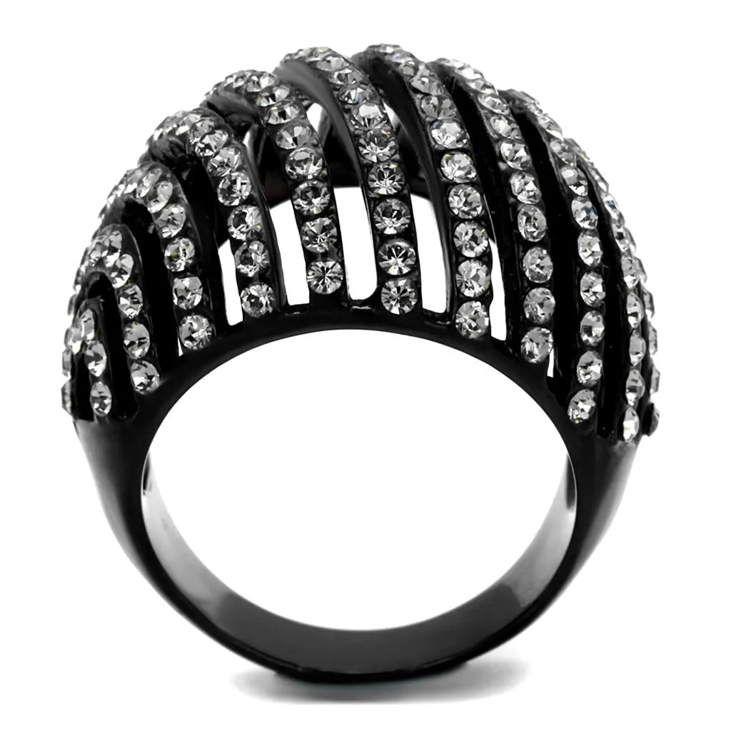 Ring Top GRD Crystal Black Diamond TK2345 for Women Style Stainless