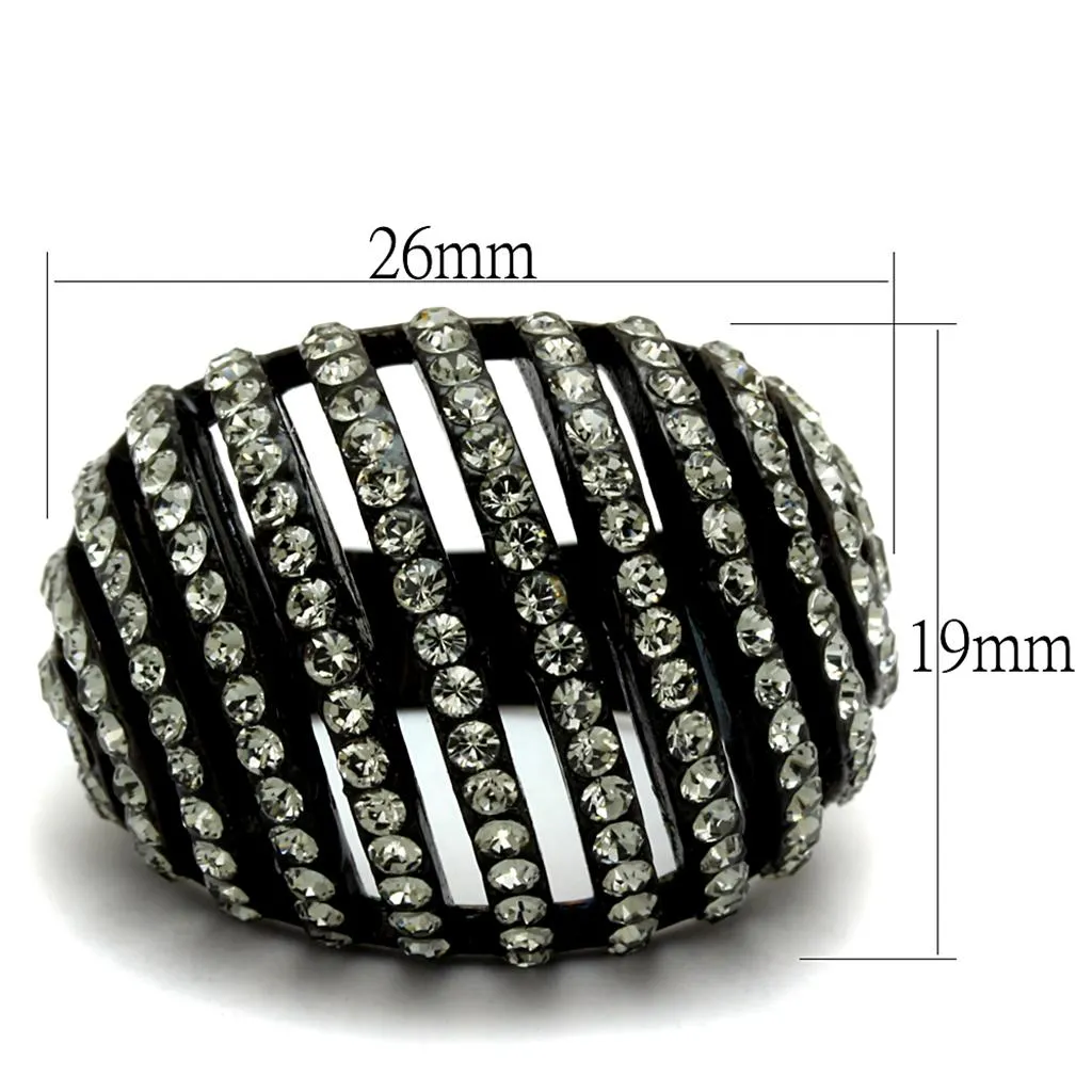 Ring Top GRD Crystal Black Diamond TK2345 for Women Style Stainless