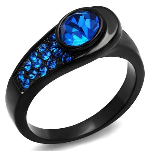 Ring Top GRD Crystal Capri Blue TK2279 for Women Style Stainless