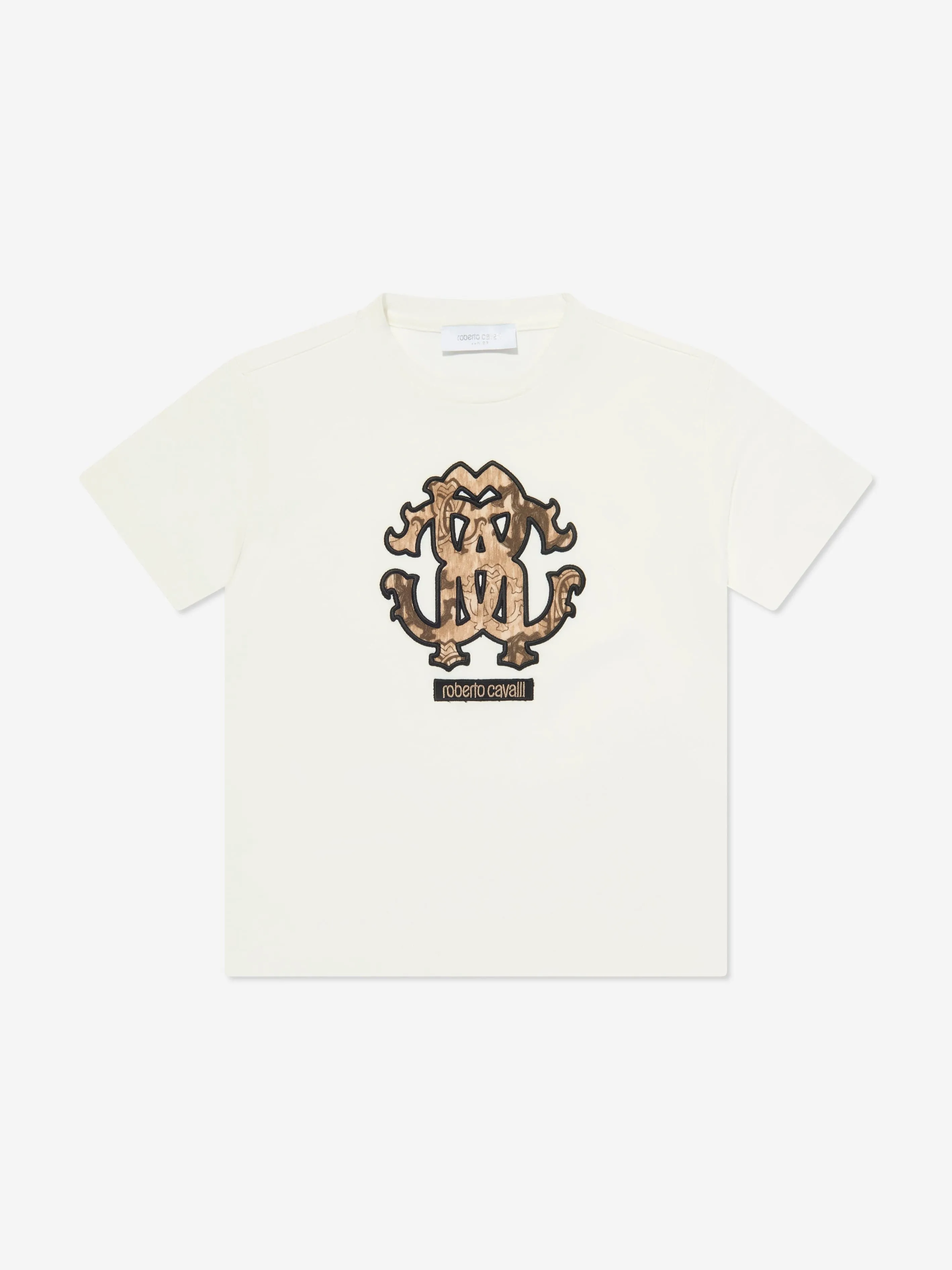 Roberto Cavalli Boys RC Logo T-Shirt in White