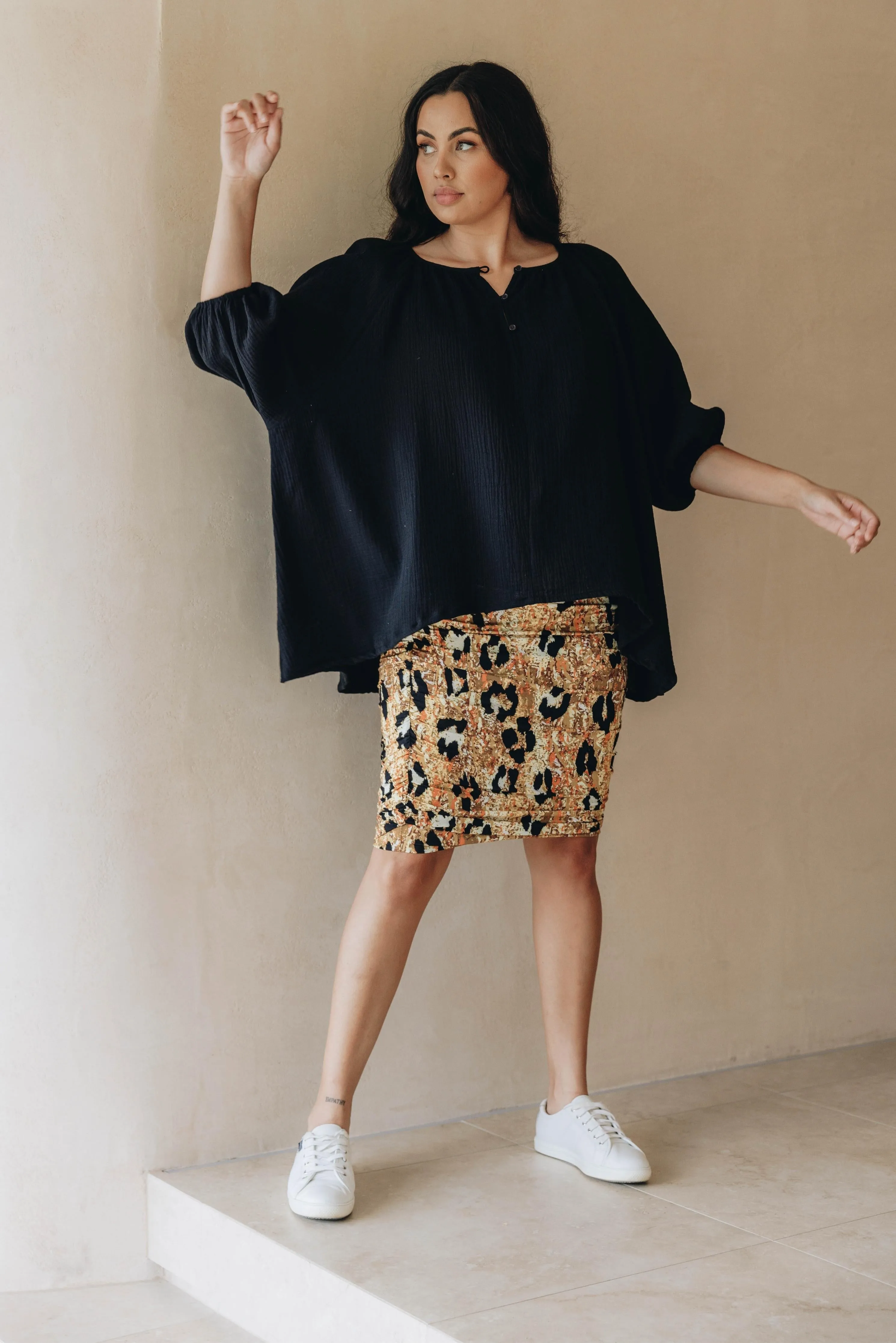 Ruche Skirt | Enchanted Leopard | FINAL SALE