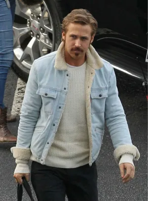 Ryan Gosling Denim Fur Jacket