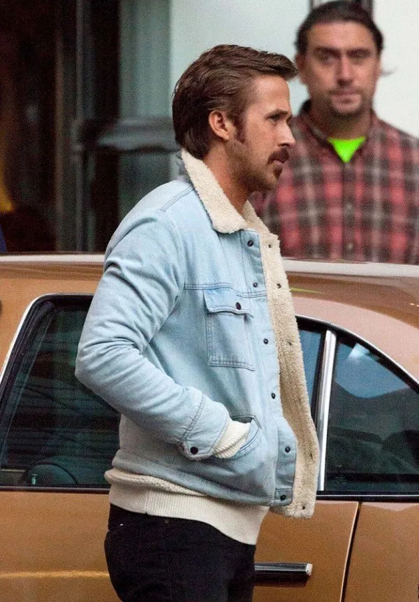 Ryan Gosling Denim Fur Jacket