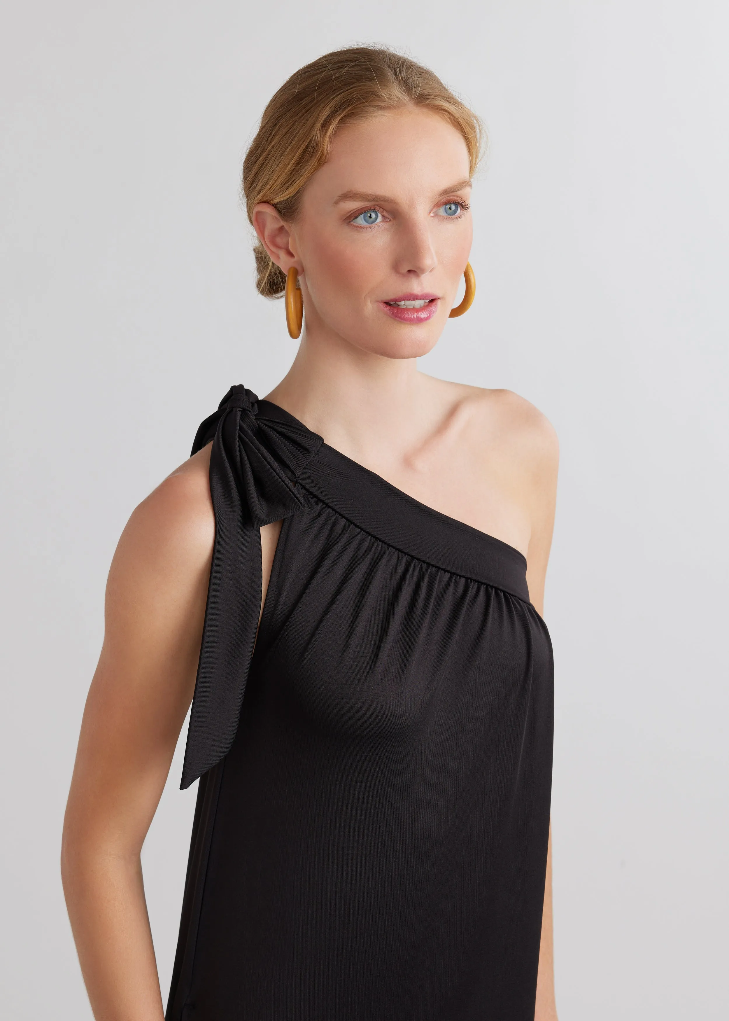 Santorini Dress in Luxe Stretch (Black)