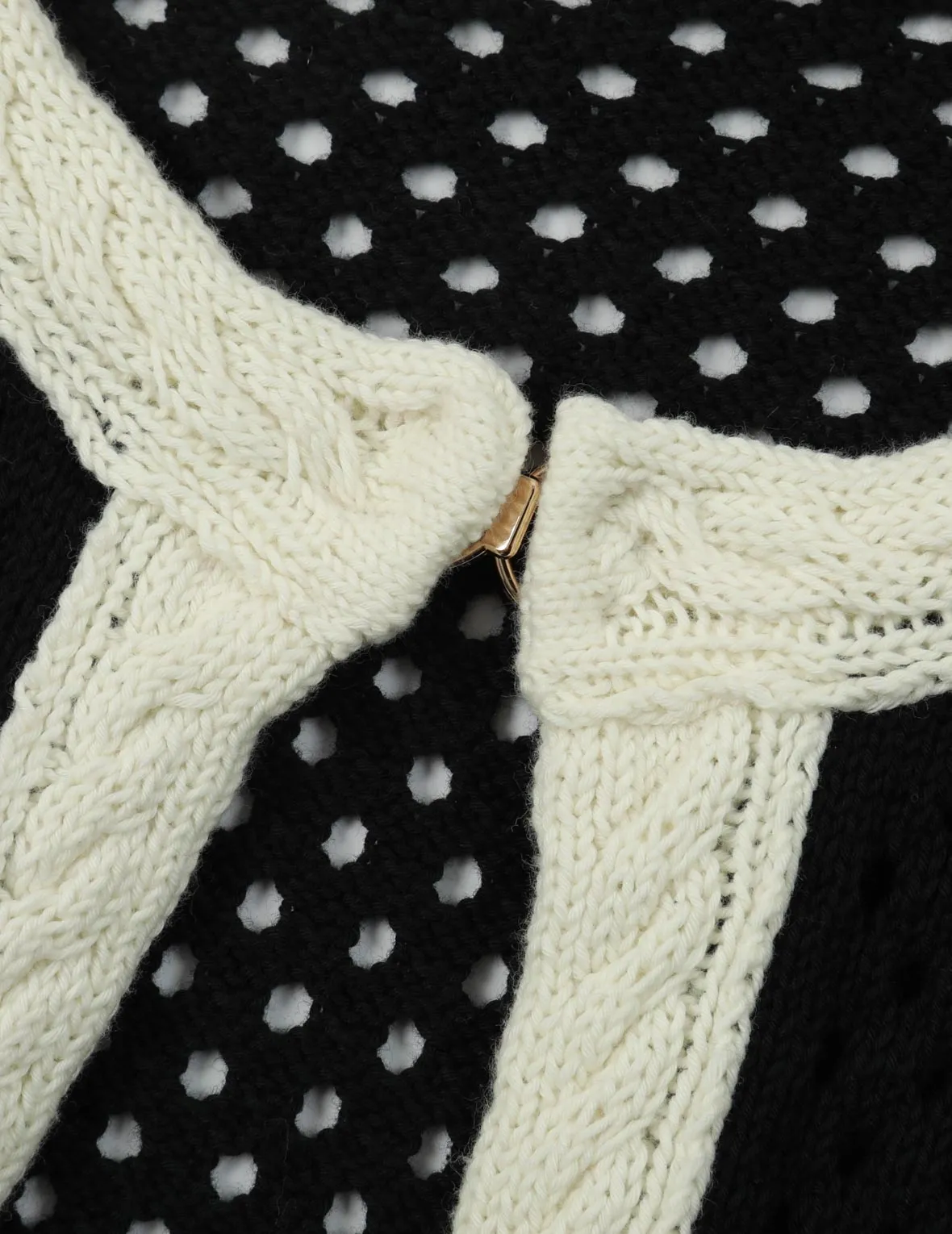 Seagull Embroidery Open-knitted Cardigan