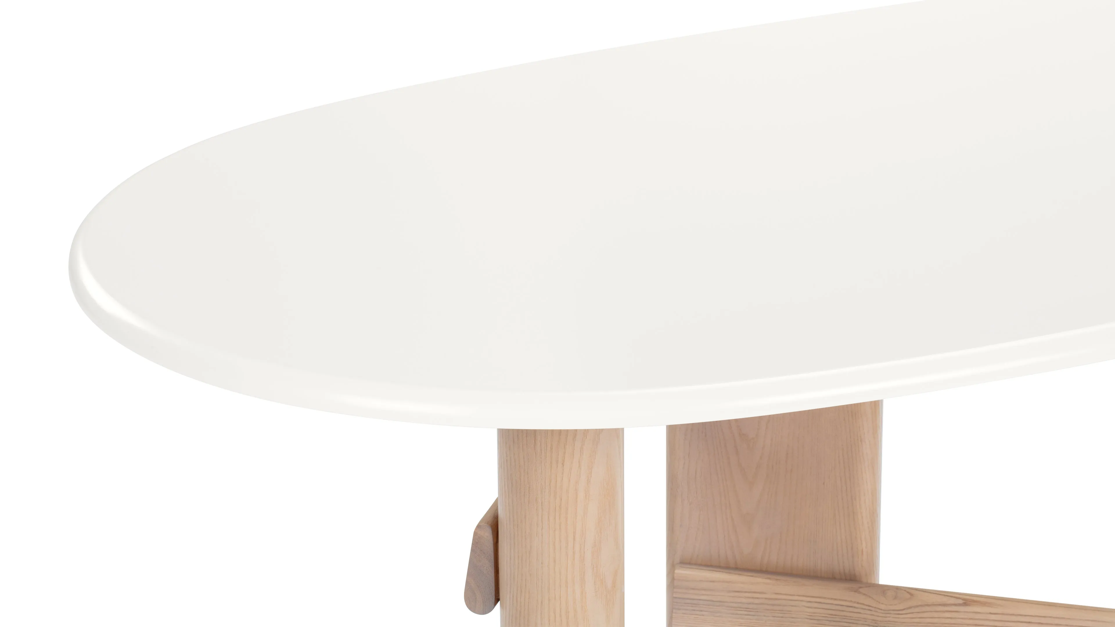 Sengu - Sengu Dining Table, Ivory and Natural Ash, 80in