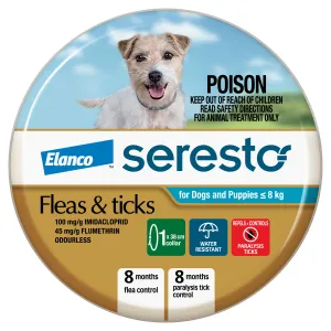 Seresto - Flea & Tick Collar (Puppies & Dogs up to 8kg)