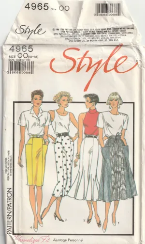 Set of Skirts - Vintage Pattern - Style 4965 - 1986 - Multi-sized