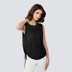 Sheer Sleeveless Cover T-Shirt - Black