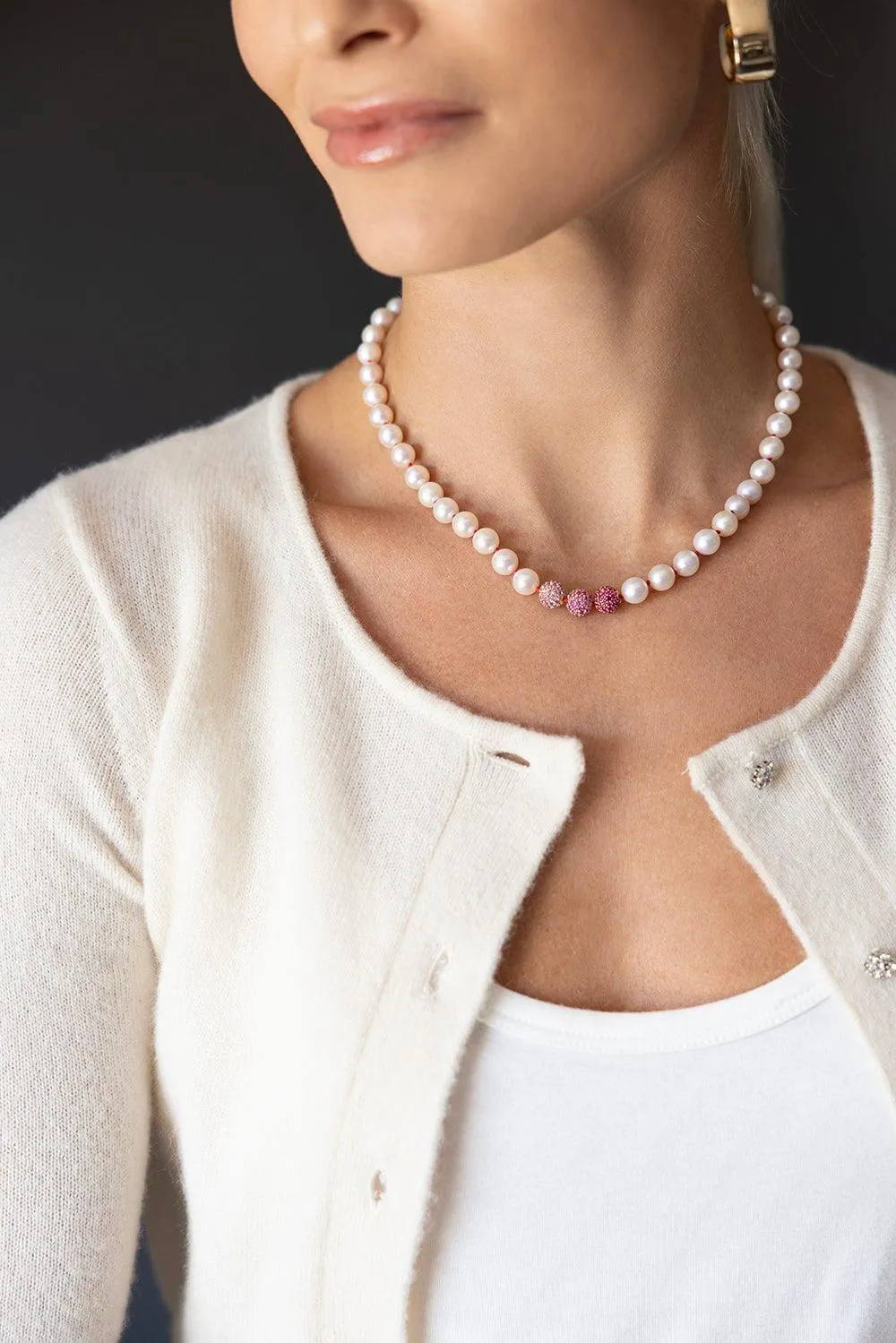 Silk Knotted Layering Pearl Necklace