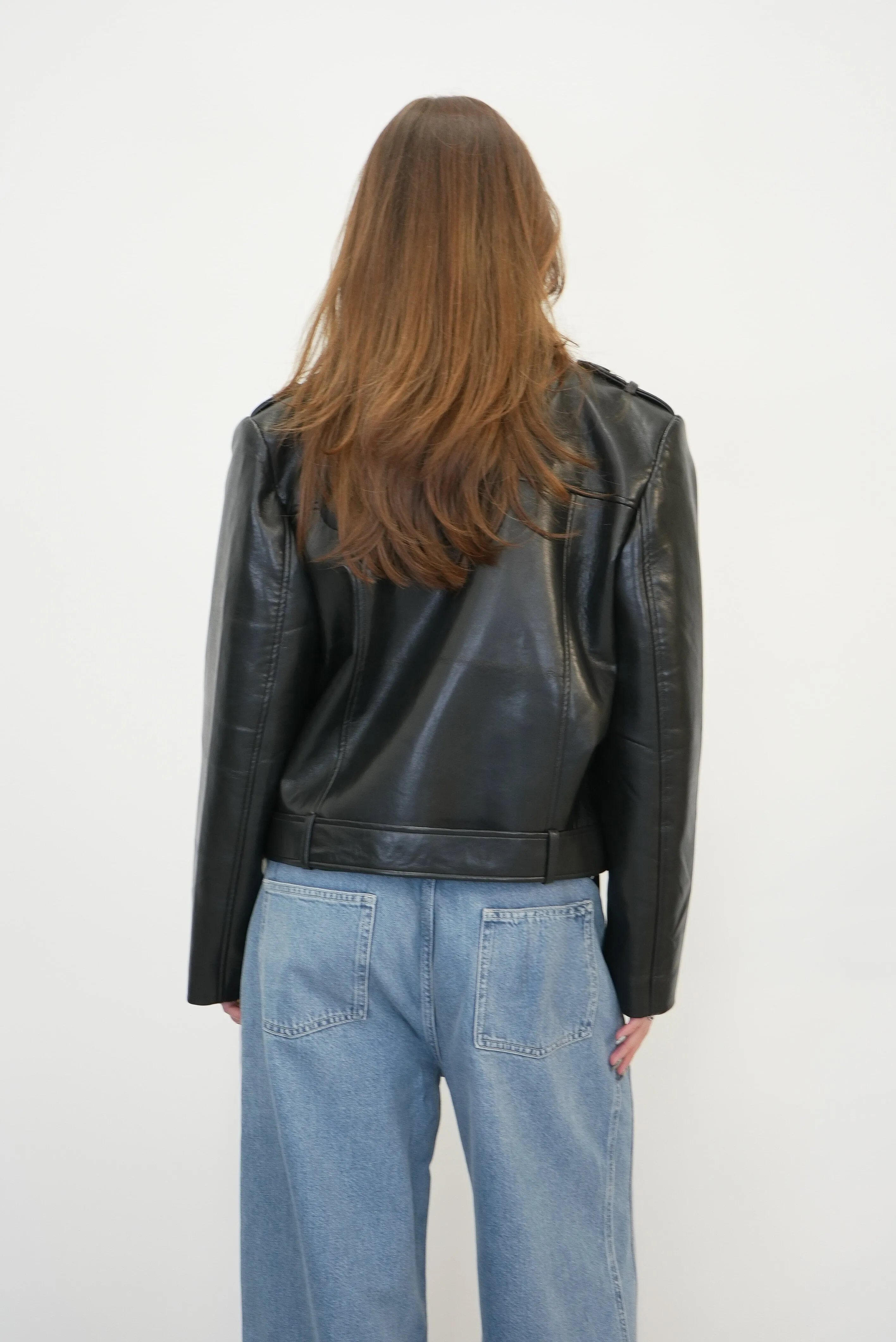 SIMONE JACKET BLACK RECYCLED LEATHER