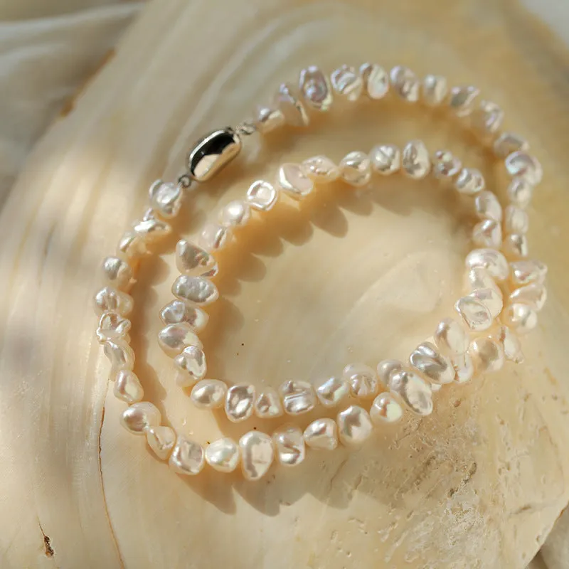 Simple Special-shaped Baroque Pearl Necklace