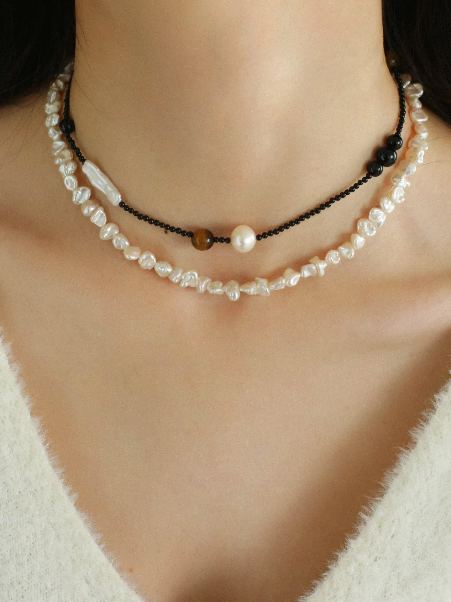 Simple Special-shaped Baroque Pearl Necklace