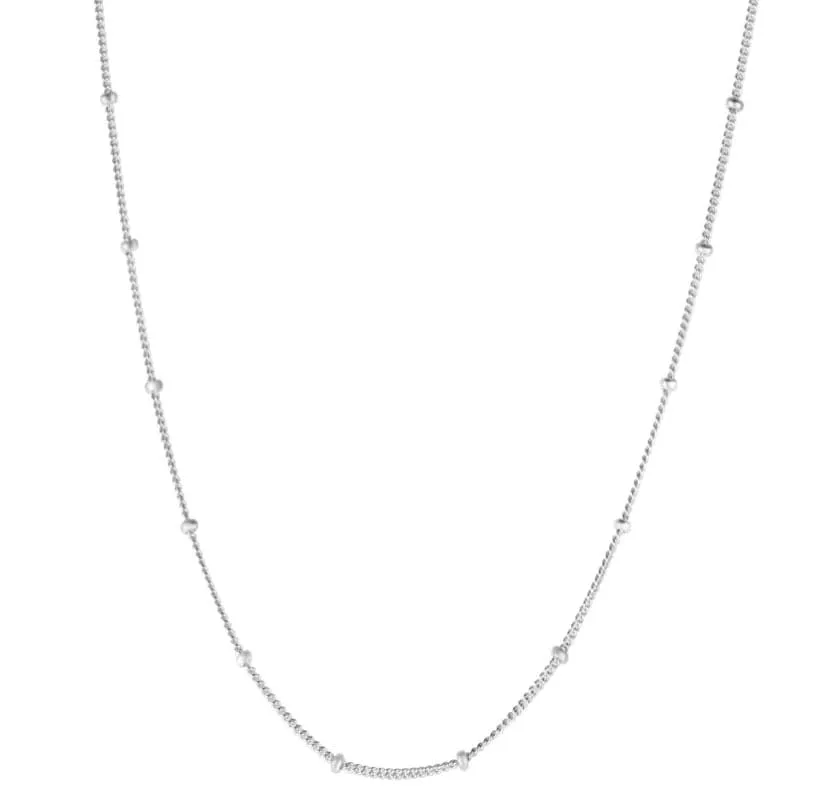 Single Beaded Chain 14- Silver