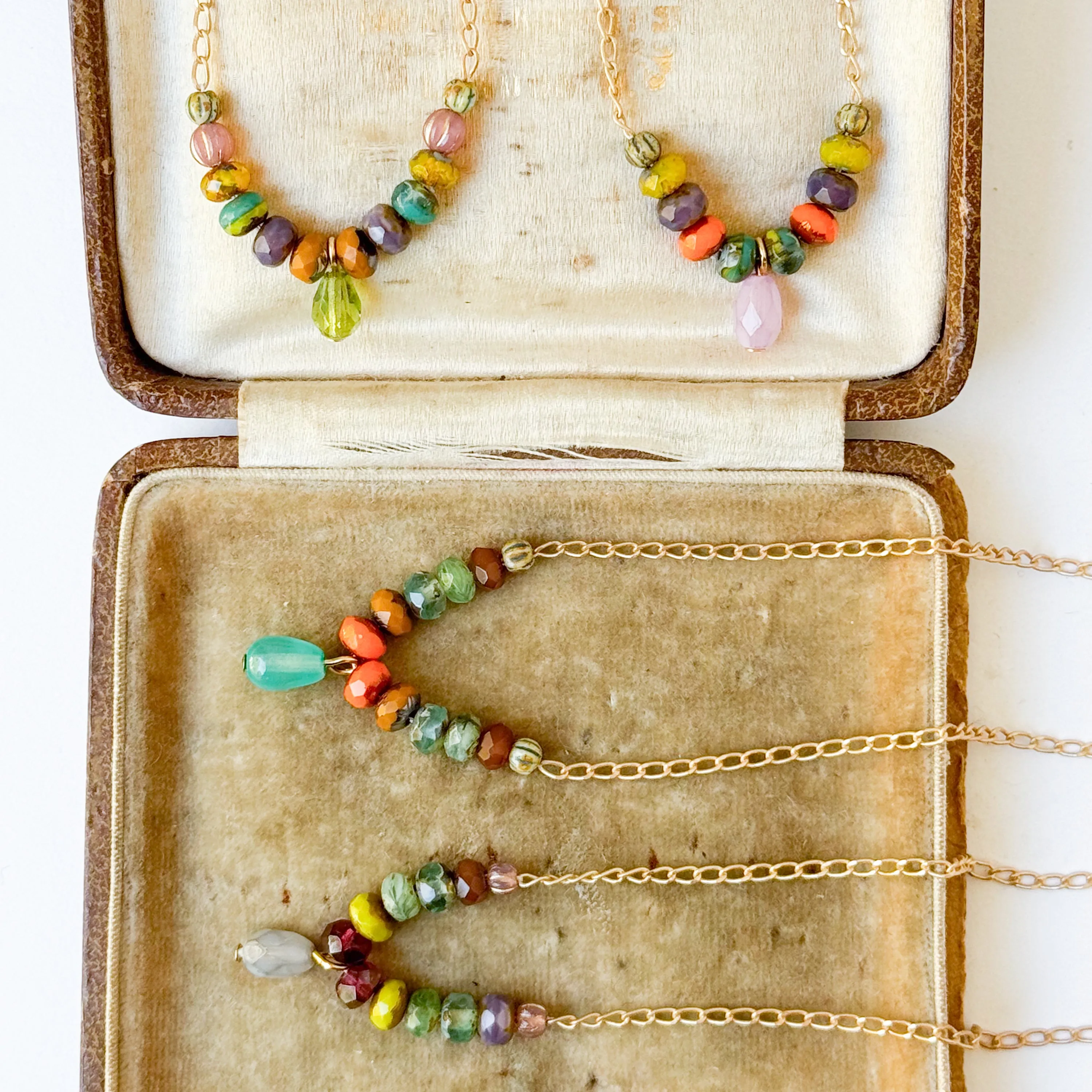 Small bead necklace, dainty bead necklace, colorful necklace