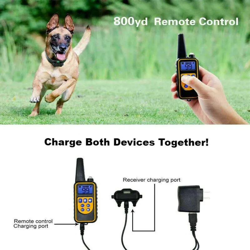 SMAXPro™ Remote Dog Shock Training Collar: 2700ft, Rechargeable, Waterproof LCD