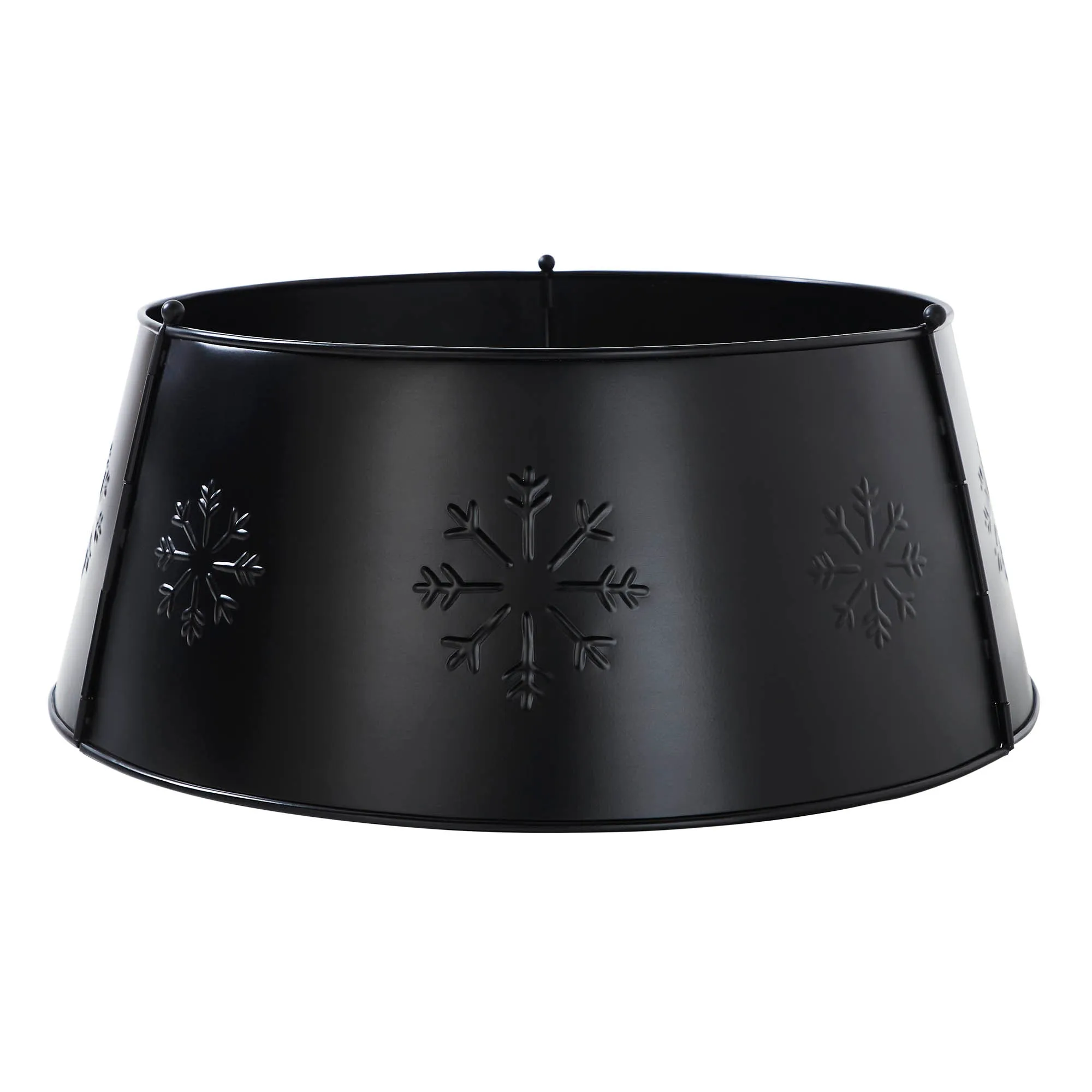 Snowflake Christmas Tree Collar Metal Charcoal 8x20x20 VHC Brands