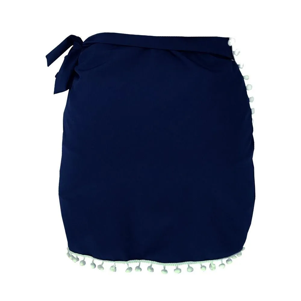 Solid Royal Blue Swim Cover Up Pareo Skirt