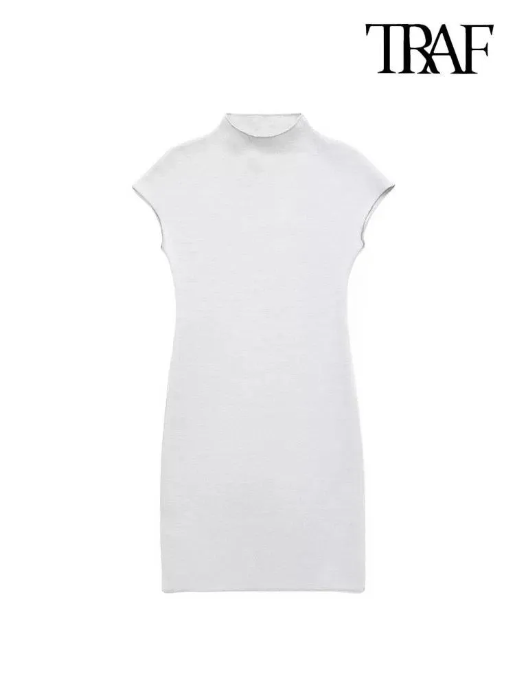 Sophisticated Vintage Sleeveless Knit Dress: Elegant Women's Style Statement