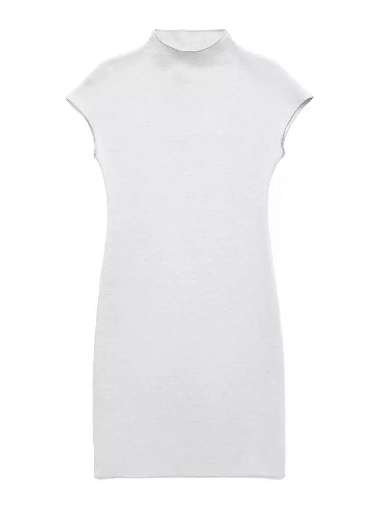 Sophisticated Vintage Sleeveless Knit Dress: Elegant Women's Style Statement