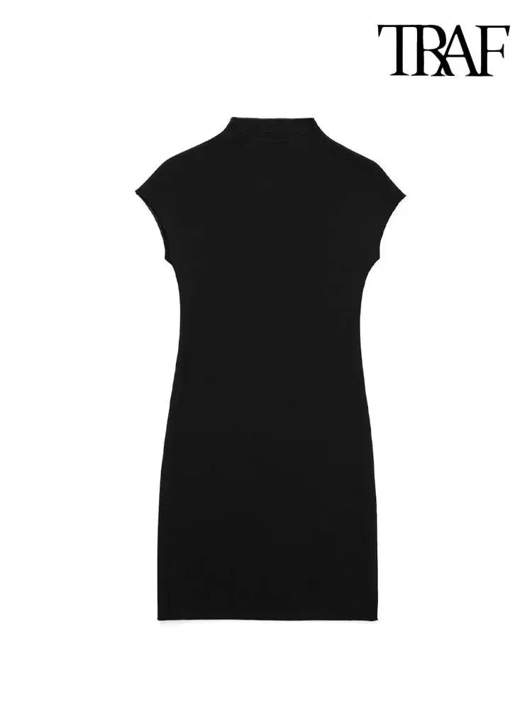 Sophisticated Vintage Sleeveless Knit Dress: Elegant Women's Style Statement