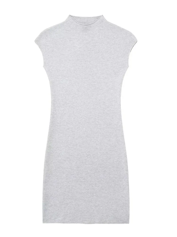 Sophisticated Vintage Sleeveless Knit Dress: Elegant Women's Style Statement