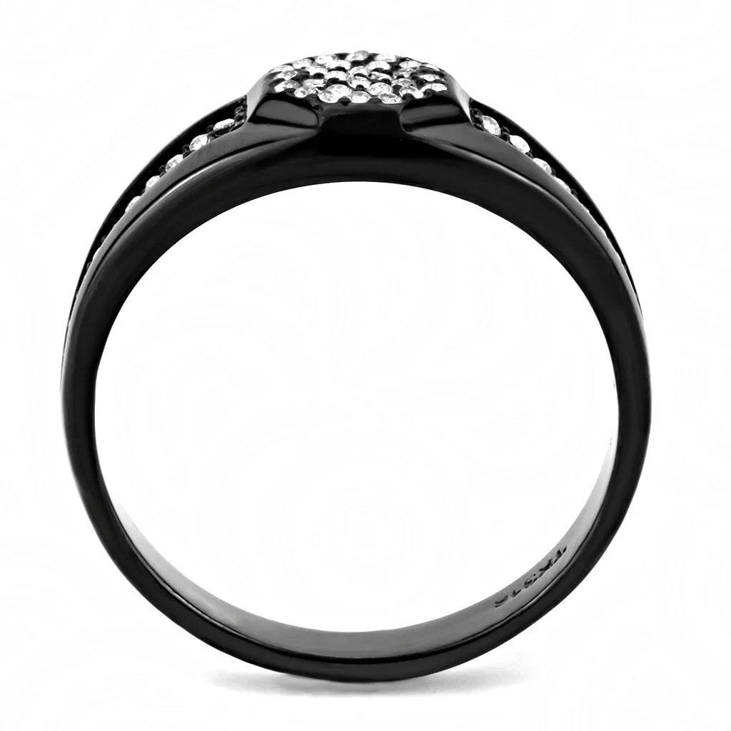 Stainless Steel Ring AAA GRD CZ Clear DA282 for Men Style BlackIon