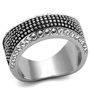 Stainless Steel Ring Top GRD Crystal Clear TK1216 for Women Style High