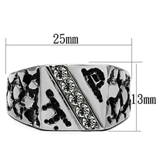 Stainless Steel Ring Top GRD Crystal Clear TK367 for Men Style High