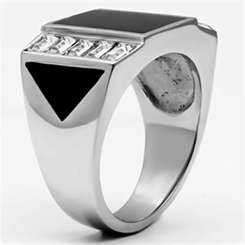 Stainless Steel Ring Top GRD Crystal Clear TK712 for Men Style High