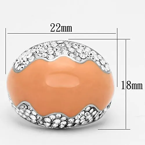 Stainless Steel Ring Top GRD Crystal Clear TK805 for Women Style High