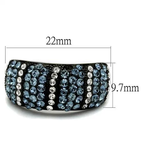 Stainless Steel Ring Top GRD Crystal Montana TK2355 for Women Style BlackIon