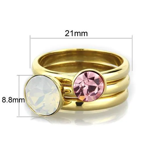 Steel Ring Top GRD Crystal White TK1785 for Women Style Plating