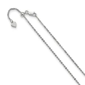 Sterling Silver 1.75 mm Adjustable Cable Chain