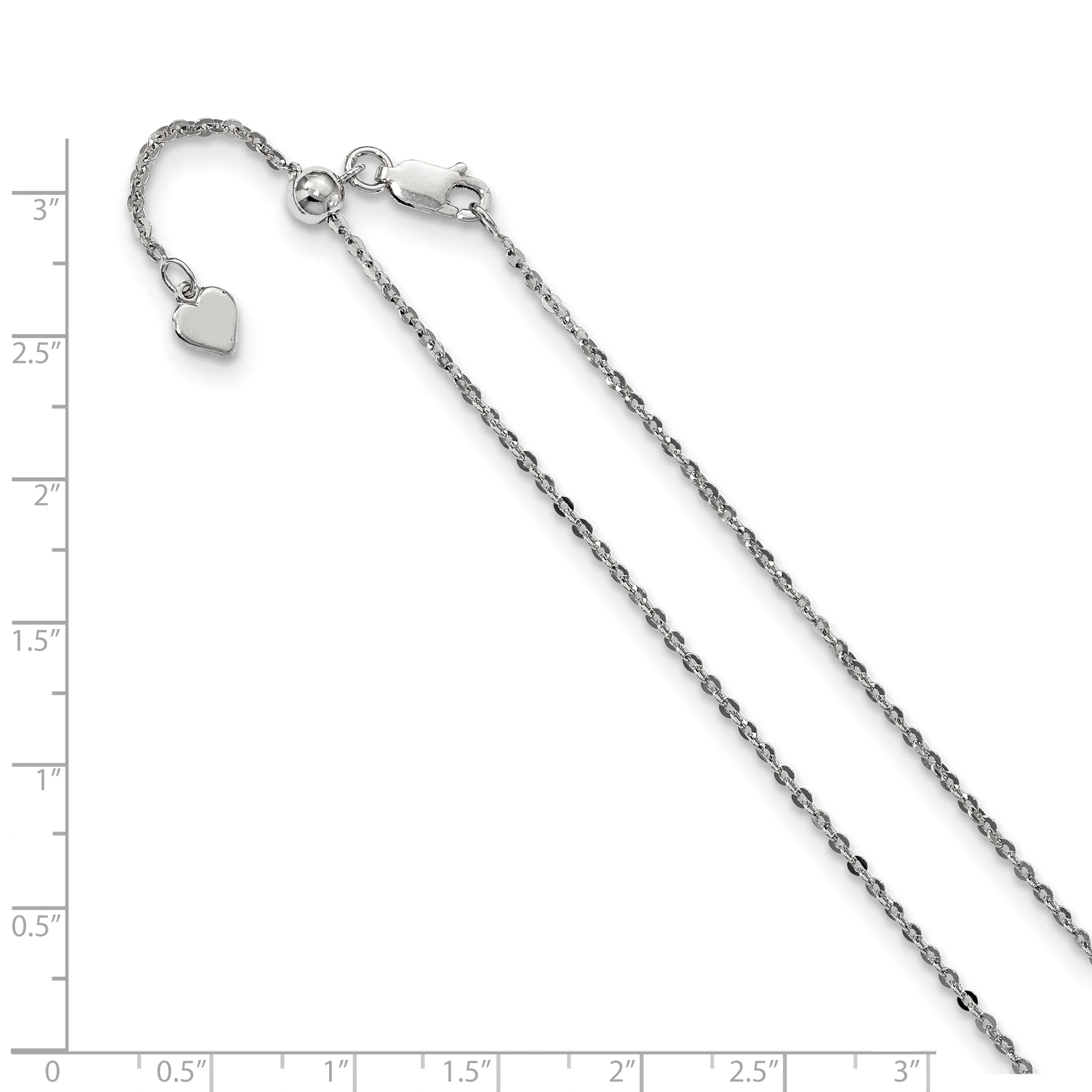 Sterling Silver 1.75 mm Adjustable Cable Chain