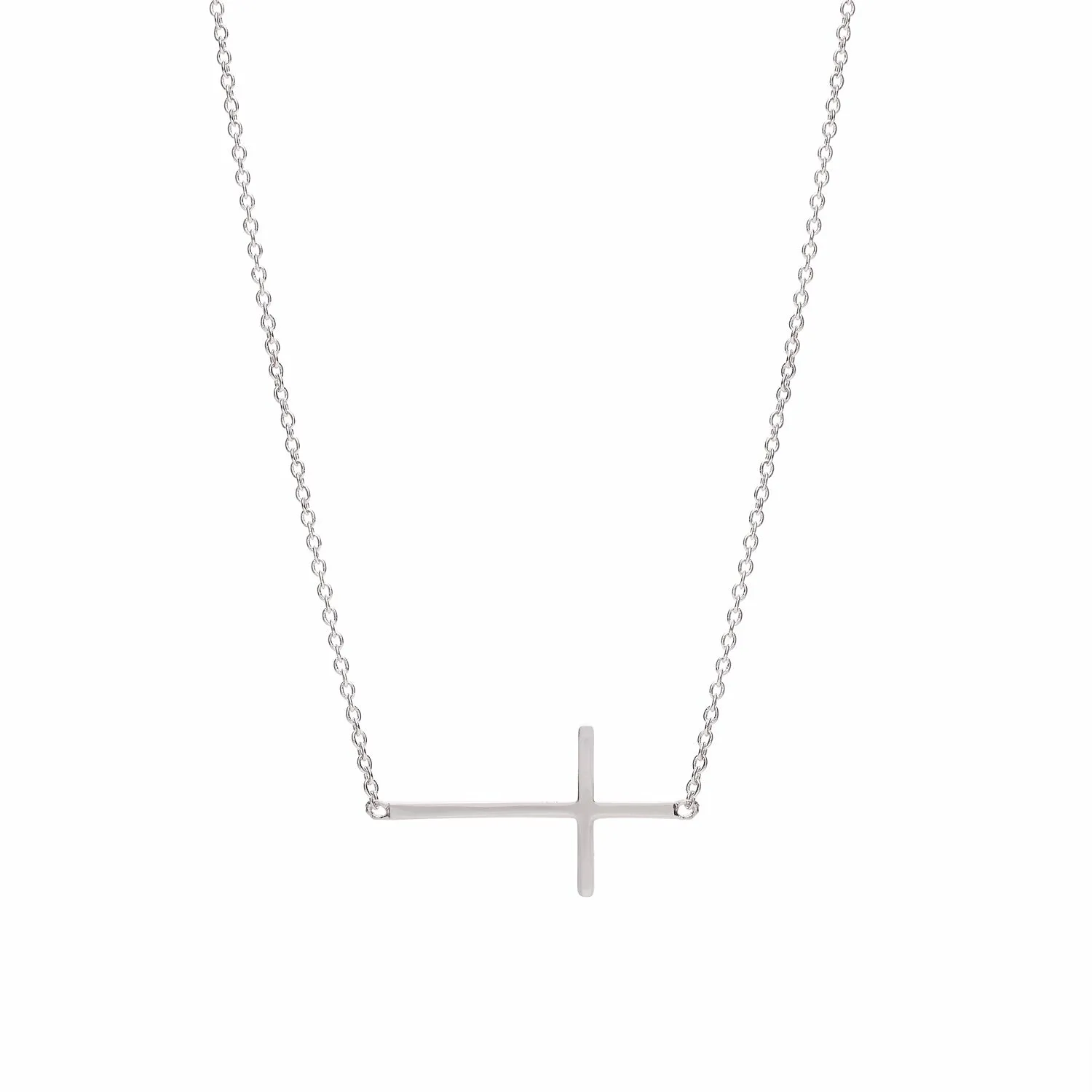 Sterling silver sideways cross