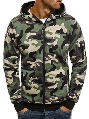 Stylish Camouflage Hooded Cardigan – Comfortable, Trendy, and Perfect for Layering in All Seasons.