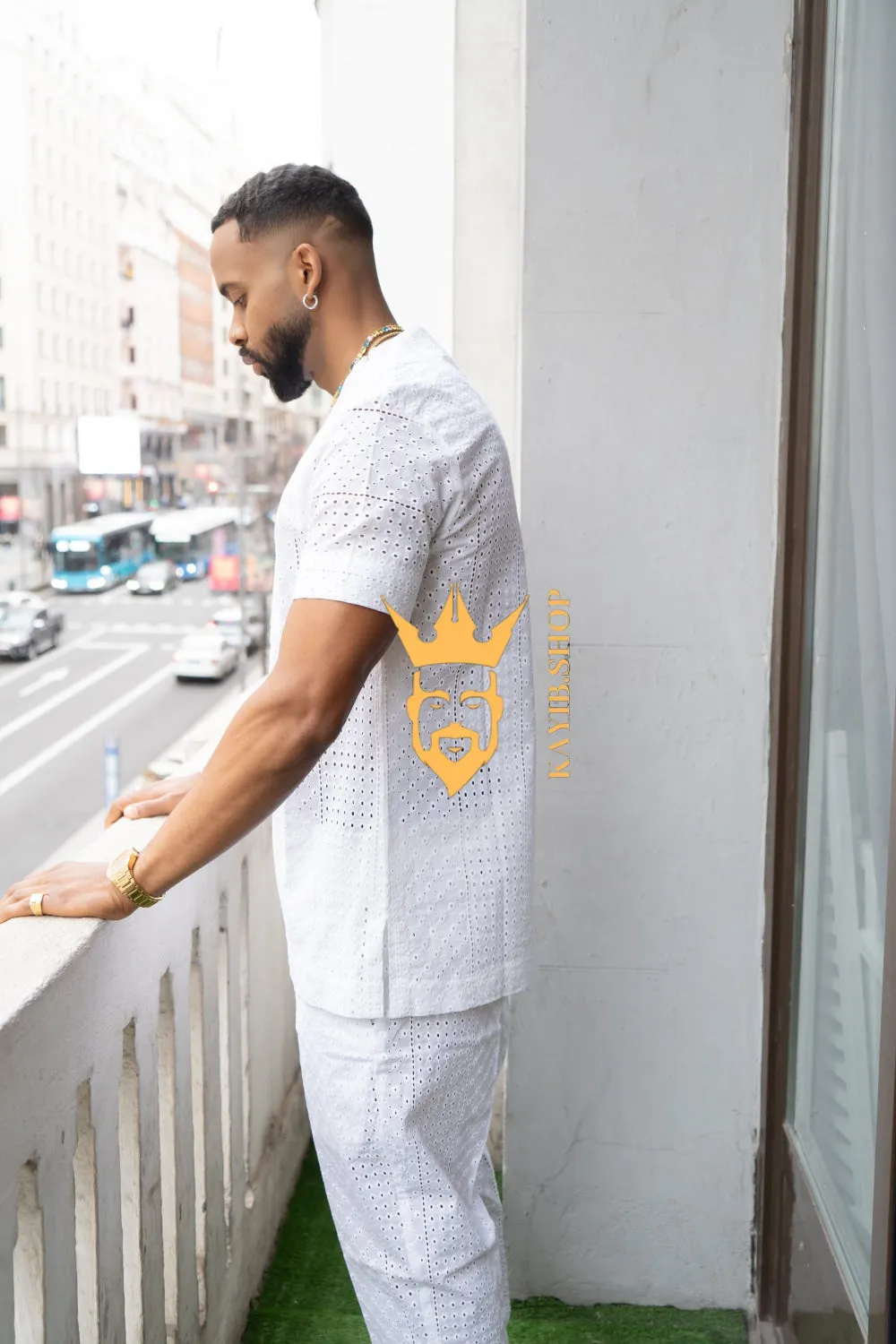 Summer Luxury Men's Lace Two-Piece Clothing: Sophisticated & Versatile Ensemble