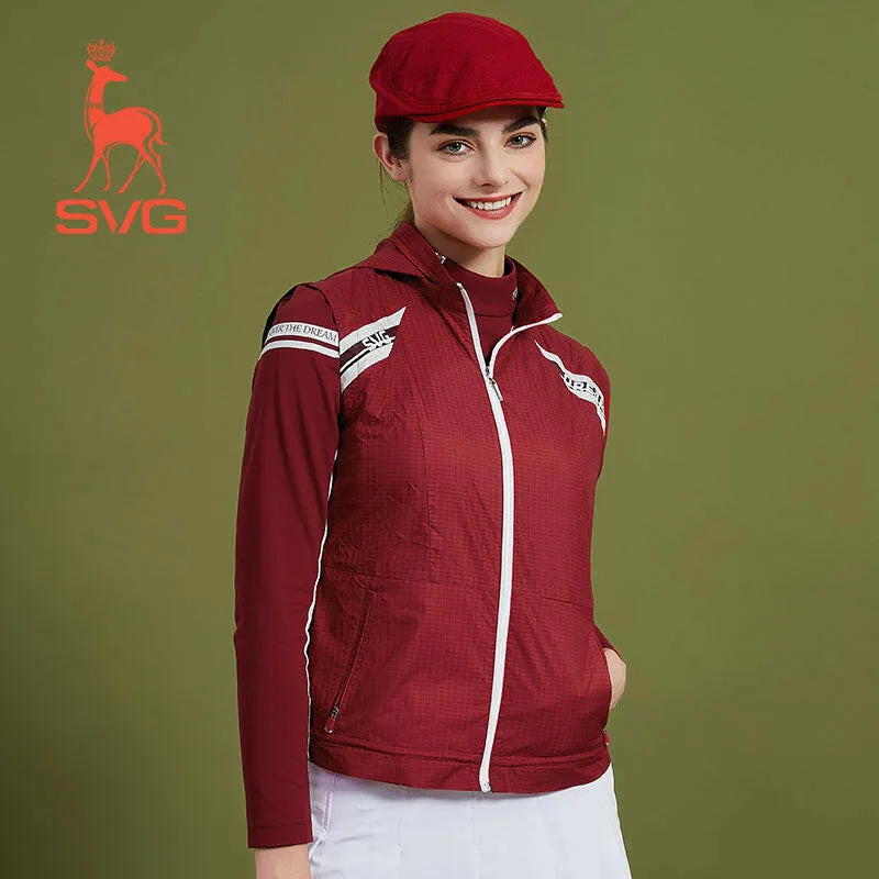 SVG Golf Autumn and Winter Women's Red Stitched Vest