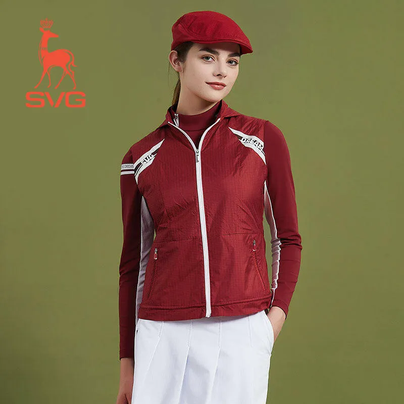 SVG Golf Autumn and Winter Women's Red Stitched Vest