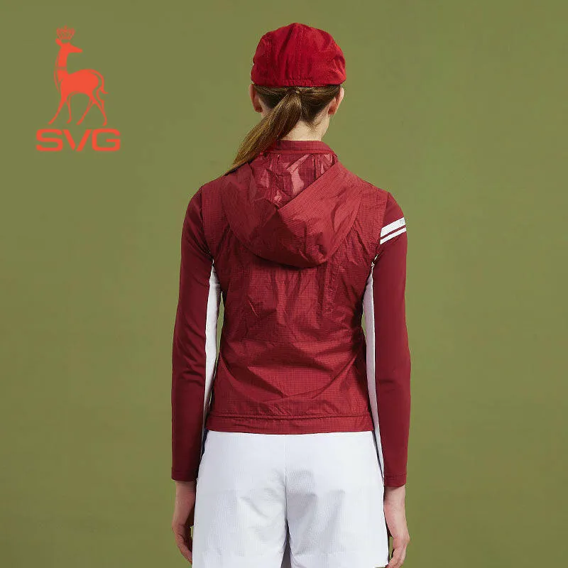 SVG Golf Autumn and Winter Women's Red Stitched Vest