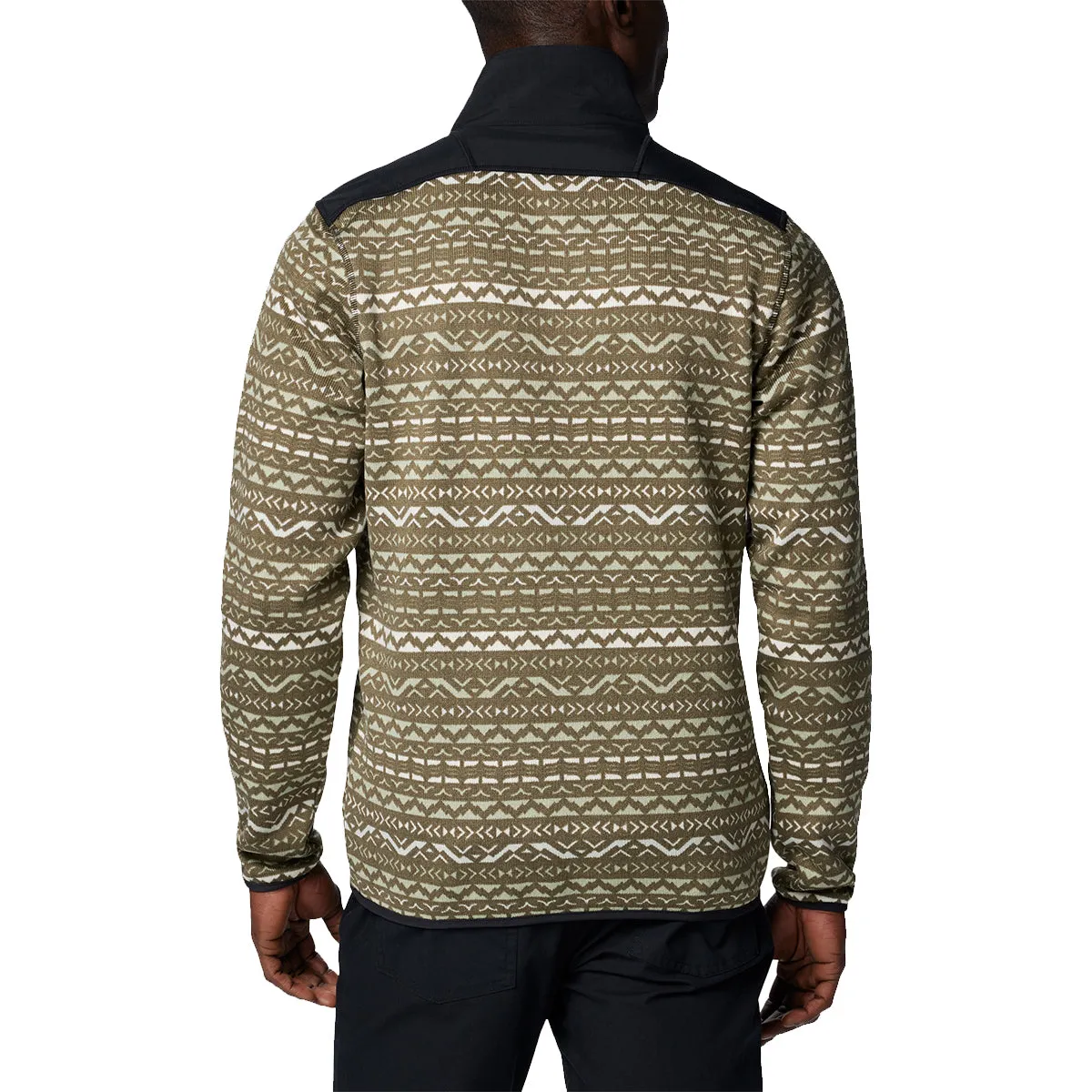 Sweater Weather™ Printed Half Zip - Stone Green