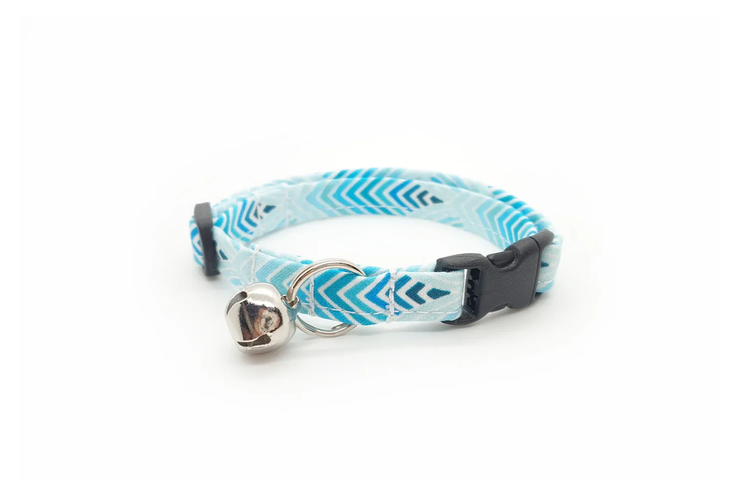 Teal Blue Feathers Cat Collar