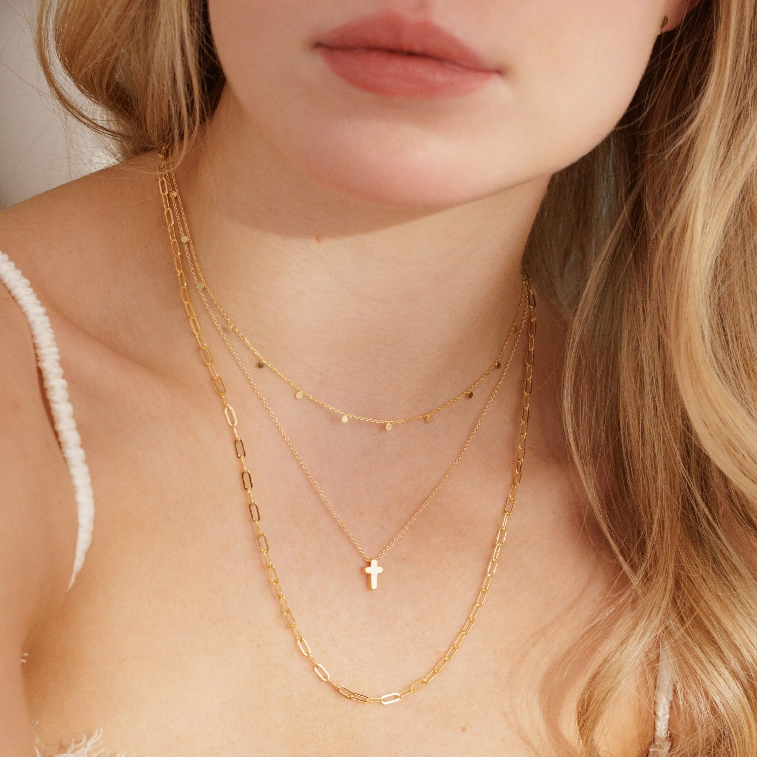 Tiny Paperclip Chain Necklace