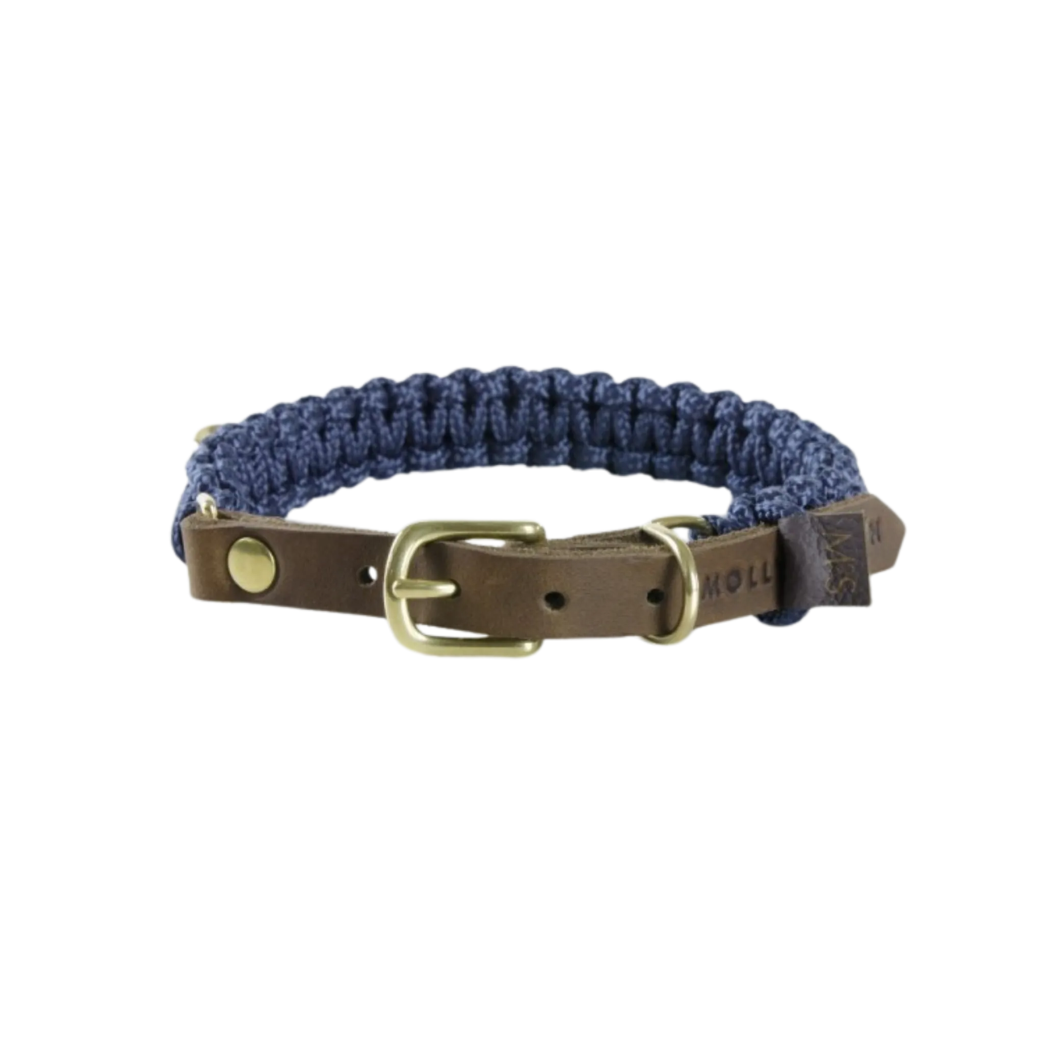 Touch of Leather Dog Collar - Navy