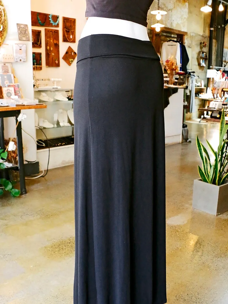 Tough Luv Fold Over Maxi Skirt | Black