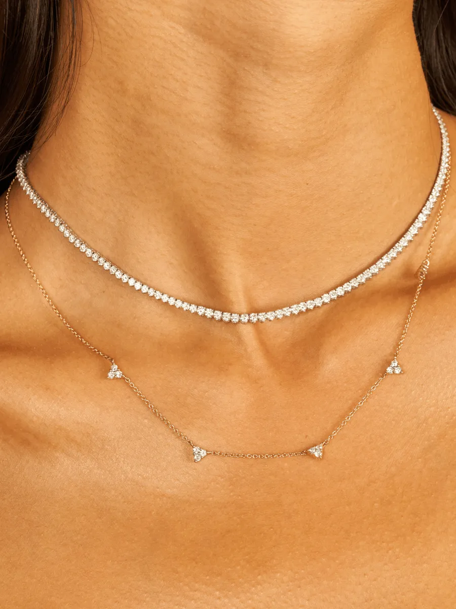 Trio Diamond Layering Necklace 14K