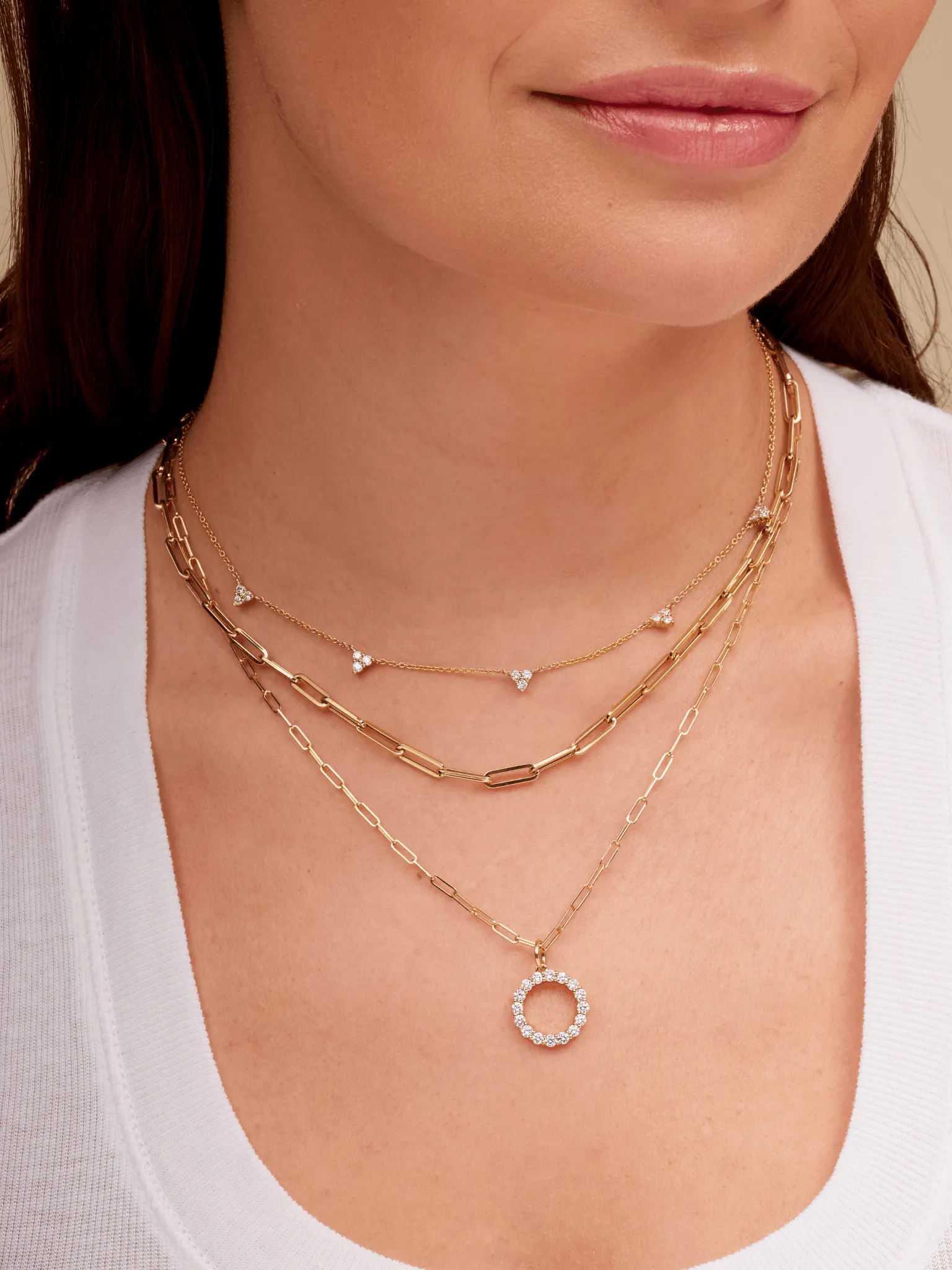 Trio Diamond Layering Necklace 14K