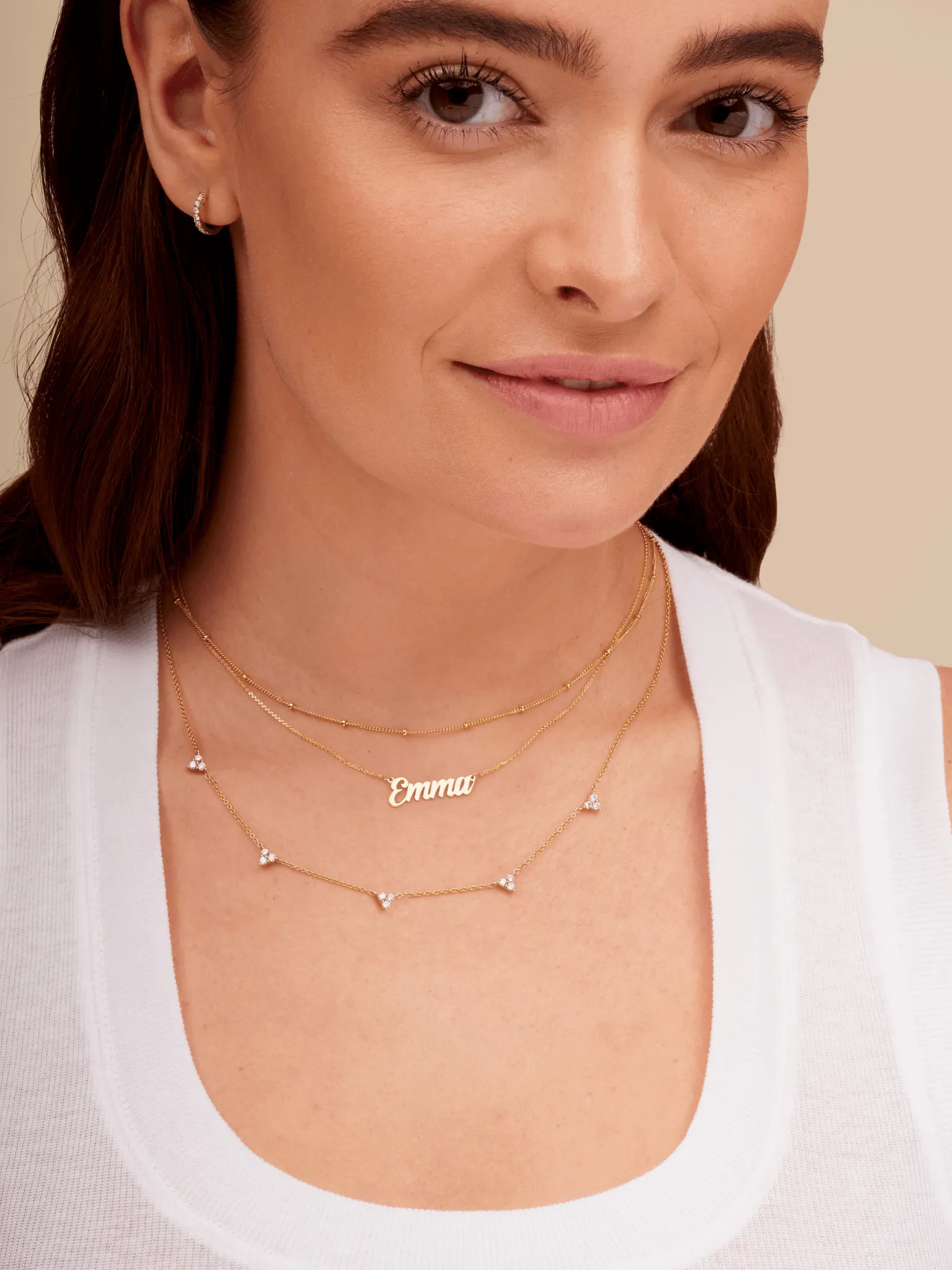 Trio Diamond Layering Necklace 14K